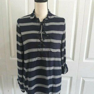 Beach Lunch Lounge Rayon Dress Shirt navy Size XS